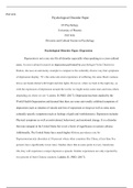 wk3psy450.docx    PSY/450  Psychological Disorder Paper  I/O Psychology,   University of Phoenix   PSY/450:   Diversity and Cultural Factors in Psychology   Psychological Disorder Paper: Depression  Depression is not a one size fits all disorder especiall