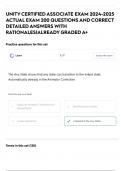 UNITY CERTIFIED ASSOCIATE EXAM 2024-2025 ACTUAL EXAM 130 QUESTIONS AND CORRECT DETAILED ANSWERS WITH RATIONALES|ALREADY GRADED A+