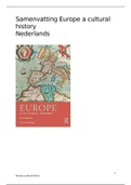 Samenvatting Europe a cultural history in het Nederlands 