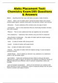 Aleks Placement Test: Chemistry Exam/285 Questions & Answers