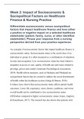 NR 708 Week 2 Discussion 2 Impact of Socioeconomic and Sociopolitical Factors on Healthcare Finance and Nursing Practice