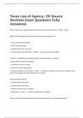 Texas Law of Agency- CE Source Revision Exam Questions Fully Answered.