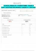 CLINICAL RESULTS - Relias Dysrhythmia Basic A Exam (2023 -2024) Questions and Answers Graded A+