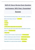 NUR 221 Neuro Review Exam Question and Answers 100% Pass | Guaranteed Success