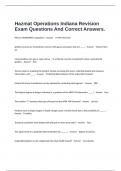  Hazmat Operations Indiana Revision Exam Questions And Correct Answers.