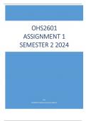 OHS2601 Assignment 1 (COMPLETE ANSWERS) Semester 2 2024