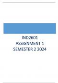 IND2601 ASSIGNMENT 1 SEMESTER 2 2024  Questions and Answers , 100% Correct, Download to Score A