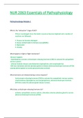 NUR 2063 / NUR2063: Essentials of Pathophysiology Module 1 Study Guide (Latest 2021 / 2022) Rasmussen