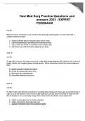 Hesi Med Surg Practice Questions and answers 2023 - EXPERT FEEDBACK.