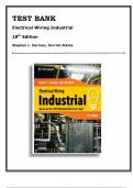 TEST BANK For Electrical Wiring Industrial, 18th Edition, Stephen L. Herman, Derrick Atkins, 9780357767245