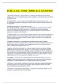 PHRCA 2021 WITH COMPLETE SOLUTION        l Alternative Workweek - correct answer-A method of scheduling work that allows employees to work a standard workweek over less than a 5 day period with a number of CA requirements.  Senate Bill 1343 - correct answ