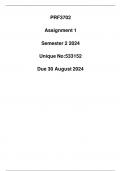 PRF3702 Assignment 1 Due 30 August 2024 (Detailed solution)