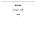 IRM4724 Assignment 4 2024  Due 5 September 2024 (Detailed solution)