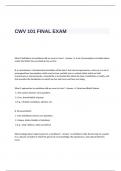 CWV 101 FINAL EXAM QUESTIONS AND ANSAWERS