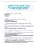 INTERNATIONAL COURTS AND TRIBUNALS QUESTIONS WITH COMPLETE SOLUTIONS