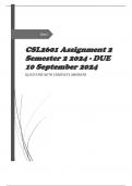 CSL2601 Assignment 2 Semester 2 2024 - DUE 10 September 2024