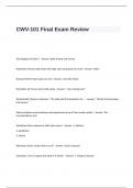 CWV-101 Final Exam Review Questions and Answers