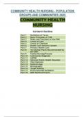 COMMUNITY HEALTH NURSING - POPULATION GROUPS AND COMMUNITIES 2025 