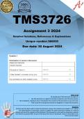 TMS3726 Assignment 3 (COMPLETE ANSWERS) 2024 (566030 ) - DUE 30 August 2024