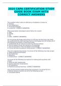 2024 CAPA CERTIFICATION STUDY GUIDE BOOK EXAM WITH CORRECT ANSWERS