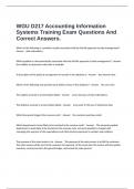  WGU D217 Accounting Information Systems Training Exam Questions And Correct Answers.