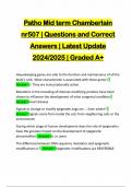 Patho Mid term Chamberlain nr507 | Questions and Correct Answers | Latest Update 2024/2025 | Graded A+