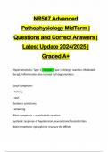 NR507 Advanced Pathophysiology MidTerm | Questions and Correct Answers | Latest Update 2024/2025 | Graded A+