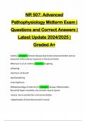 NR 507: Advanced Pathophysiology Midterm Exam | Questions and Correct Answers | Latest Update 2024/2025 | Graded A+