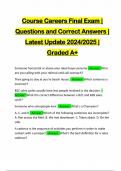 Course Careers Final Exam | Questions and Correct Answers | Latest Update 2024/2025 | Graded A+