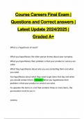 Course Careers Final Exam | Questions and Correct answers | Latest Update 2024/2025 | Graded A+