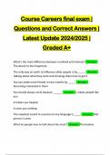 Course Careers final exam | Questions and Correct Answers | Latest Update 2024/2025 | Graded A+