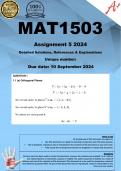 MAT1503 Assignment 5 (COMPLETE ANSWERS) 2024 - DUE 10 September 2024 