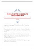 WHMIS: HAZARD CLASSES AND CATEGORIES TEST WITH GUARANTEED ACCURATE ANSWERS