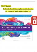 TEST BANK For LoBiondo-Wood and Haber's Nursing Research in Canada, 5th Edition by Mina Singh, All Chapters 1 - 21 Complete, Verified Latest Edition ISBN: 9780323778985