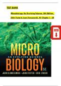 Test Bank for Microbiology: An Evolving Science 5th Edition by Slonczewski & Foster, All Chapters 1 - 28 Complete, Verified Latest Edition; ISBN: 9780393419962