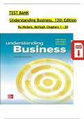 Test Bank For Understanding Business 13th International Edition by Nickels and McHugh, All Chapters 1 - 20 Complete, Verified Latest Edition, ISBN: 9781266043222