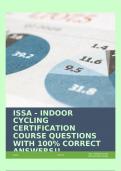 ISSA - INDOOR CYCLING CERTIFICATION COURSE QUESTIONS WITH 100% CORRECT ANSWERS!!