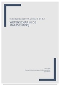 FiA 2.1 + 2.2 individuele paper - Wetenschap in de Maatschappij