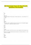 MD Real Estate Exam CE Shop Results Questions And Answers.