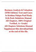 Solutions Manual For Business Analysis & Valuation (IFRS Edition) Text and Cases 3rd Edition By Krishna Palepu Paul Healy Erik Peek (All Chapters, 100% Original Verified, A+ Grade) 