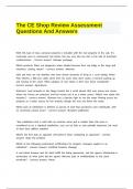 The CE Shop Review Assessment Questions And Answers.