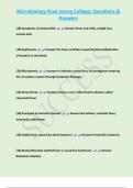 Microbiology Final Jersey College; Questions & Answers  