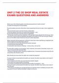 UNIT 2 THE CE SHOP REAL ESTATE EXAMS QUESTIONS AND ANSWERS