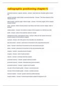 radiographic positioning chapter 5 Questions with correct Answers