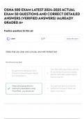 OSHA 500 EXAM LATEST 2024-2025 ACTUAL EXAM 50 QUESTIONS AND CORRECT DETAILED ANSWERS (VERIFIED ANSWERS) |ALREADY GRADED A+