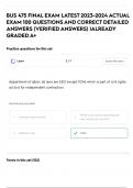 BUS 475 FINAL EXAM LATEST 2023-2024 ACTUAL EXAM 100 QUESTIONS AND CORRECT DETAILED ANSWERS (VERIFIED ANSWERS) |ALREADY GRADED A+