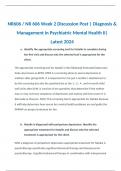 NR606 / NR 606 Week 2 Discussion Post | Diagnosis & Management in Psychiatric Mental Health II| Latest 2024 | Chamberlain 