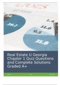 Real Estate U Georgia Chapter 1 Quiz Questions and Complete Solutions Graded A+