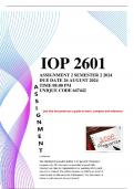 IOP 2601 Assignment 2 semester 2 2024 DUE DATE 26 AUGUST 2024  TIME 08:00 PM UNIQUE CODE 647442 ( complete answers with solutions) distinction guaranteed