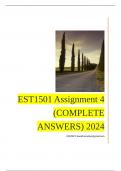 EST1501 Assignment 4 (COMPLETE ANSWERS) 2024 